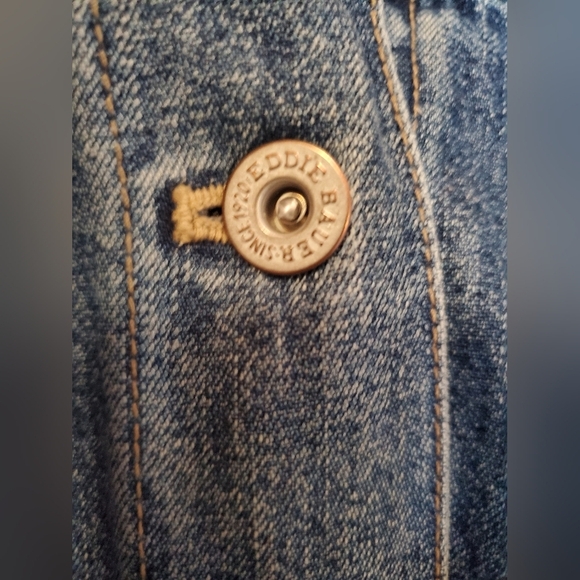 Eddie Bauer Vintage Womens Denim Bomber Jacket with Curdoroy collar - Picture 5 of 13
